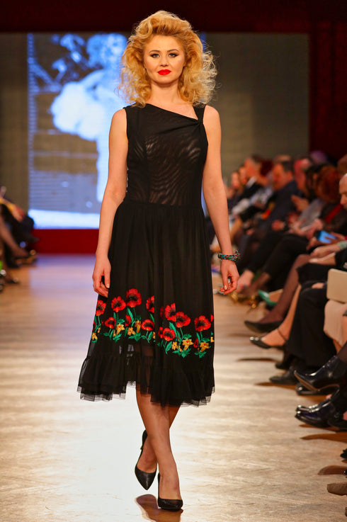 Rochie tull brodat T-69b